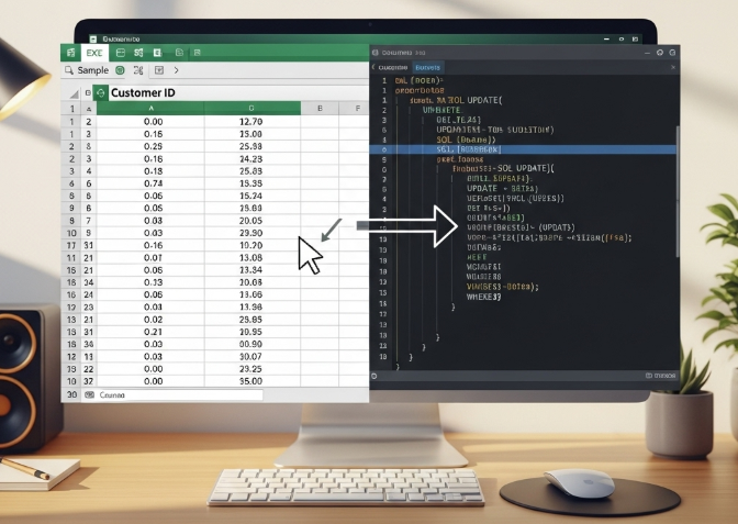 automatically generate SQL “UPDATE” statements in the last column